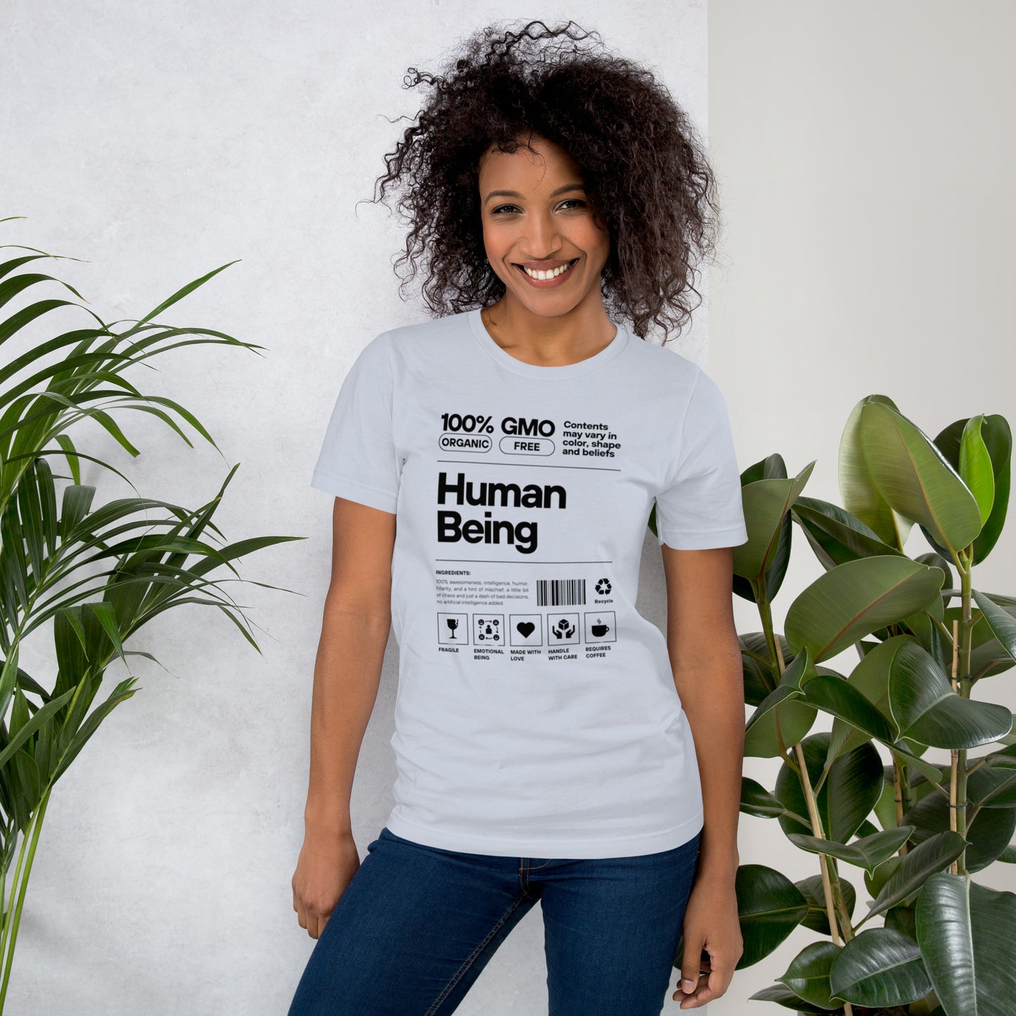 Unisex t-shirt Human Being Black text