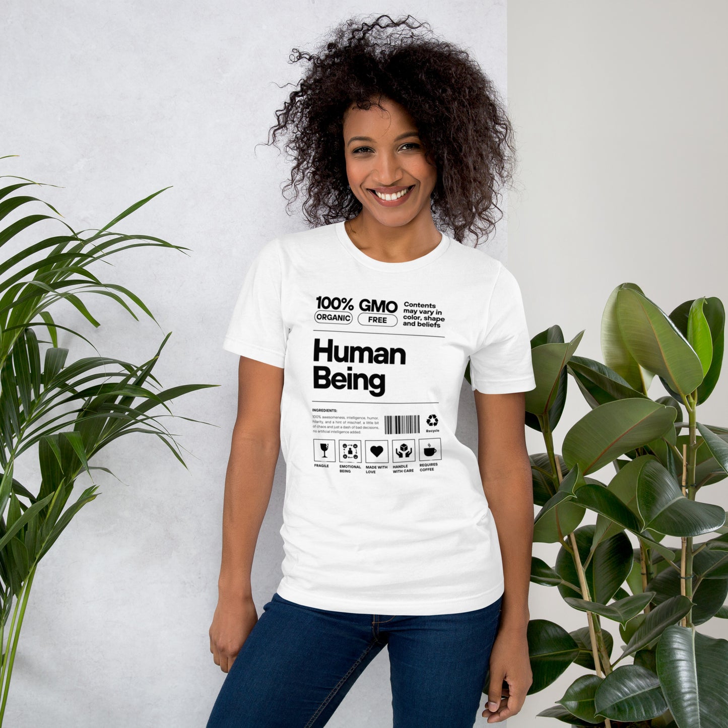 Unisex t-shirt Human Being Black text